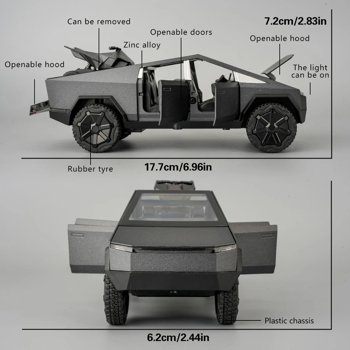 1:32 Scale Zinc Alloy Pickup SUV Model Toy – Pull-Back Car with Lights & Sound, Christmas Surprise or Birthday Gift for Boys
