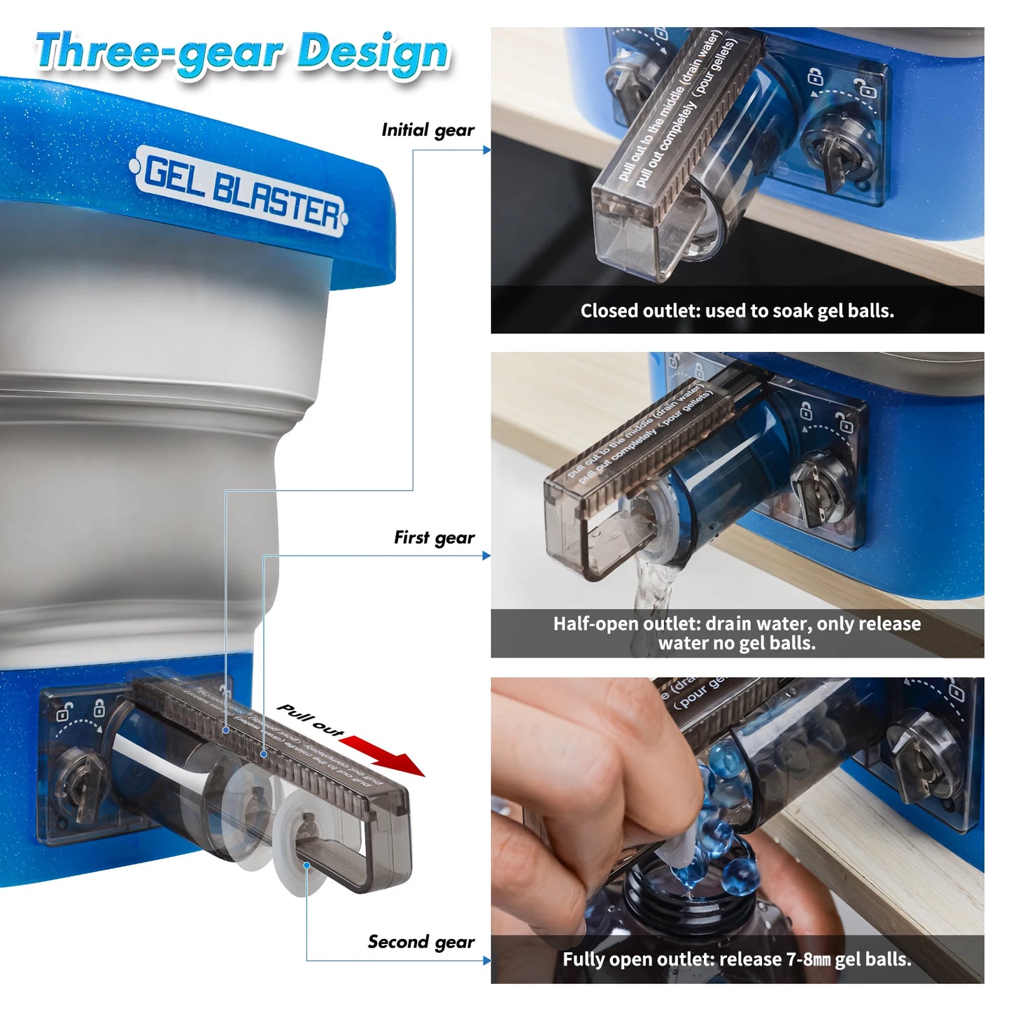Foldable Gel Ball Ammo Bucket – Portable Splatter Blaster Accessory, Large-Capacity Tub Holds up to 20,000 Gel Balls