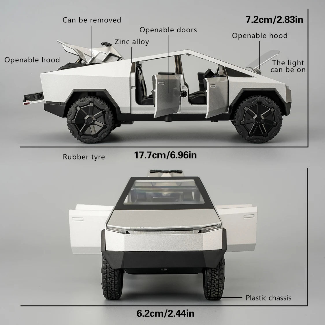 1:32 Scale Zinc Alloy Pickup SUV Model Toy – Pull-Back Car with Lights & Sound, Christmas Surprise or Birthday Gift for Boys