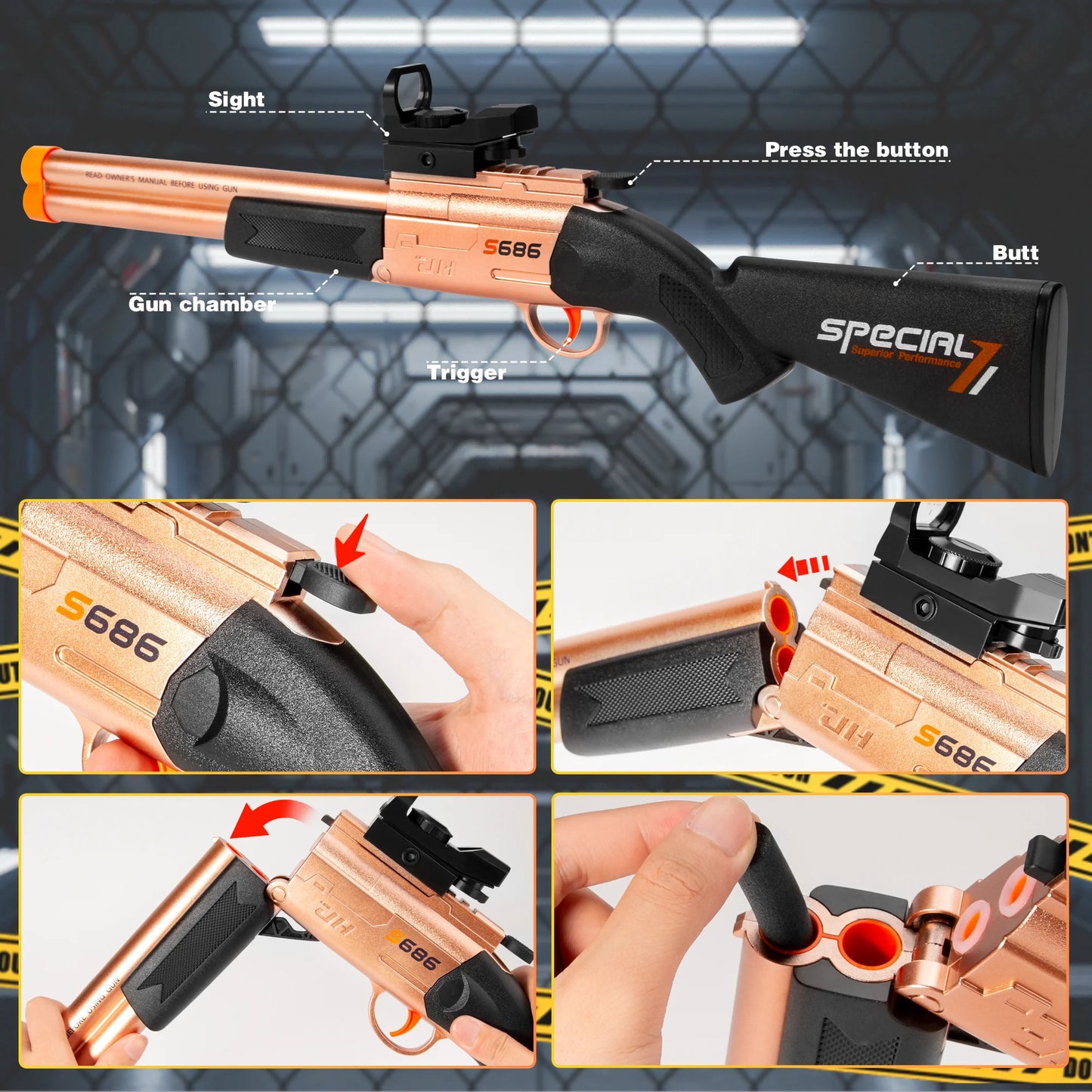 Double Barrel Toy Shotgun – Foam Dart Blaster with Scope, Includes 20 Soft Bullets, Fun Toy Gun for Kids, Teens & Youth