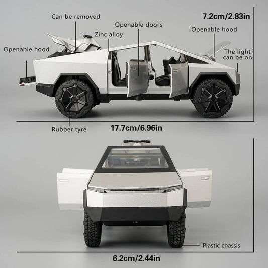 1:32 Scale Zinc Alloy Pickup SUV Model Toy – Pull-Back Car with Lights & Sound, Christmas Surprise or Birthday Gift for Boys